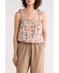 Max Studio - Tie Shoulder Bubble Hem Top - Lyst