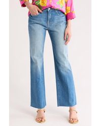 L'Agence - Tiana High Waist Raw Hem Wide Leg Jeans - Lyst