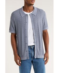 Truth - Short Sleeve Cable Knit Button-Up Shirt - Lyst