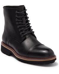 Zanzara Bedford Cap Toe Leather Lace-up Boot In Black At Nordstrom Rack
