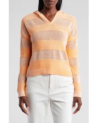 DKNY - Stripe Hooded Sweater - Lyst