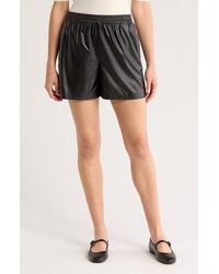 Theory - Faux Leather Pull-On Shorts - Lyst