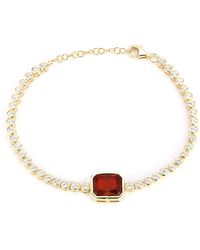 Glaze Jewelry - 14k Yellow Gold Vermeil Cz Tennis Bracelet - Lyst