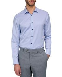 Con.struct - Micro Geometric Print Stretch Button-Up Shirt - Lyst