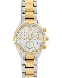 Timex - Two-Tone Crystal Bracelet Strap Chronograph Watch, 38Mm - Lyst