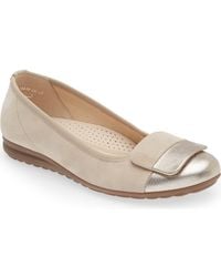 Gabor - Metallic Ballet Flat - Lyst