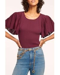 Ramy Brook - Amiel Mixed Stitch Cotton Blend Sweater - Lyst