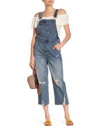 Free People Baggy Boyfriend Overalls - Blue