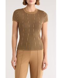 DKNY - Short Sleeve Rib Knit Sweater - Lyst