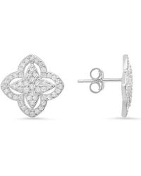 Queen Jewels - Sterling Cz Pavé Stud Earrings - Lyst