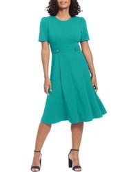 London Times - Side Tab Fit & Flare Dress - Lyst