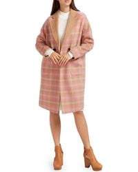 Belle & Bloom - Publisher Plaid Double Breasted Wool Blend Coat - Lyst