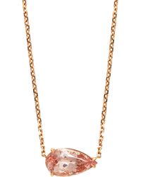 Bony Levy - Iris 18k Rose Gold Pear Cut Morganite Pendant Necklace - Lyst