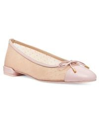 Stuart Weitzman - Sleek Cap Toe Bow Flat - Lyst