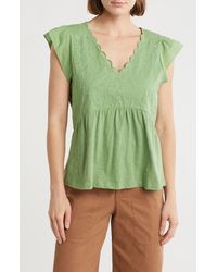 Democracy - Embroidered Peplum Top - Lyst