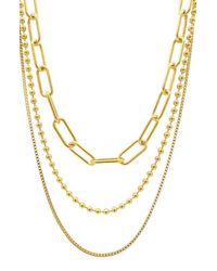 Adornia - Multi-Chain 14K Gold-Plated Necklace Set - Lyst