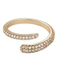 Adornia - Pavé Cz Bypass Ring - Lyst