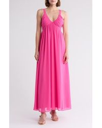 AREA STARS - Jia V-Neck Maxi Dress - Lyst