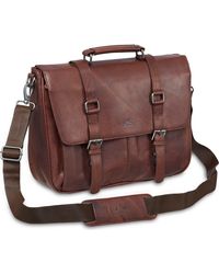 Mancini - Flap Leather Briefcase - Lyst