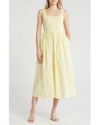 Wayf - Smocked Fit & Flare Sundress - Lyst