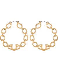 True Religion - Horseshoe Logo Chain Hoop Earrings - Lyst