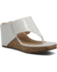 Adrienne Vittadini Chee Platform Wedge Thong Sandal - White