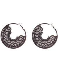 Natasha Couture - Medallion Cutout Hoop Earrings - Lyst