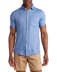 Report Collection - Linen Garment Dyed Short Sleeve Button-up Shirt - Lyst