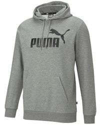 PUMA - Essential Big Logo Fleece Hoodie - Lyst