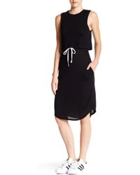 Craft & Commerce Double Layer Tee Dress - Black