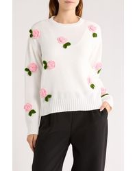 Love By Design - Rosie Floral Appliqué Sweater - Lyst