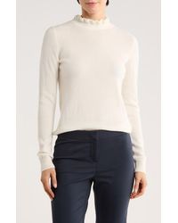 Sofiacashmere - Ruffle Mock Neck Cashmere Sweater - Lyst
