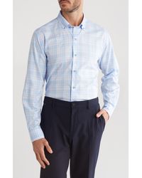 David Donahue - Plaid Cotton Dobby Button-up Shirt - Lyst