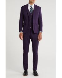Gino Vitale - Skinny Fit Solid Stretch Three Piece Suit - Lyst