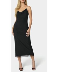 Bebe - Powermesh Midi Dress - Lyst