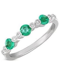 Bony Levy - El Mar Diamond & Emerald Stacking Ring - Lyst