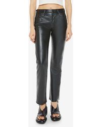 Mother - The Smarty Pants Skimp High Waist Leather Pants - Lyst