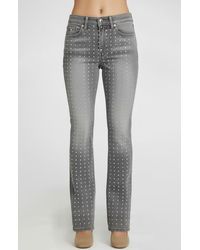 Bebe - Rhinestone Embellished Straight Leg Jeans - Lyst