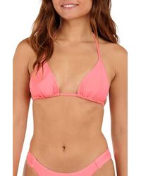 Citrus - Solid Seamed Triangle Bikini Top - Lyst