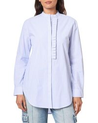 Scotch & Soda - Ruffle Placket Oversize Button-Up Shirt - Lyst