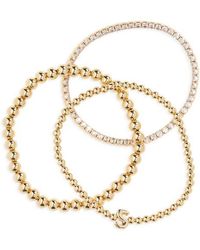 Leith - 3-Pack Initial Bead Bracelet - Lyst