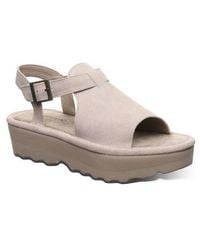 BEARPAW - Ascend Faux Leather Wedge Sandal - Lyst