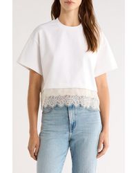 STAUD - Grier Lace Trim Top - Lyst