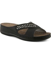 Flexus by Spring Step - Rhinestone Wedge Slide Sandal - Lyst