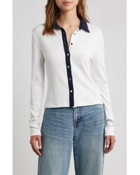 Rag & Bone - Contrast Trim Rib Button-Up Shirt - Lyst
