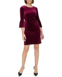 Tommy Hilfiger - Bell Sleeve Velvet Dress - Lyst