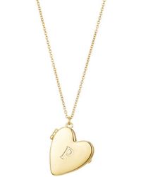 Adornia - Initial Heart Locket Pendant Necklace - Lyst