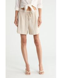 Theory - Linen Blend Drawstring Shorts - Lyst