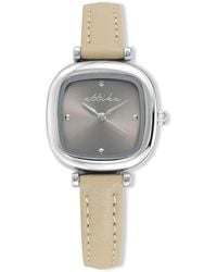 Ettika - Rounded Quartz Leather Strap Watch, 26Mm - Lyst