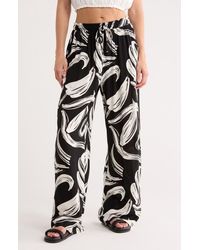 Halogen® - Print Tie Waist Wide Leg Pants - Lyst